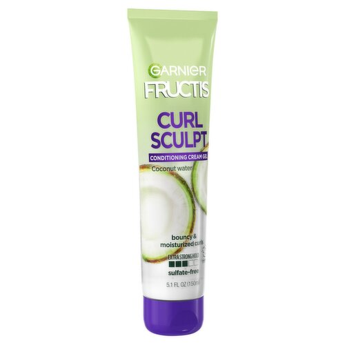 Garnier Fructis Curl Sculpt Coconut Water Conditioning Cream Gel, 5.1 fl oz