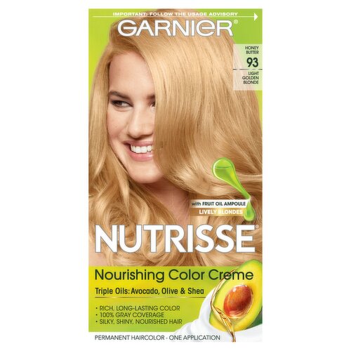 Garnier Nutrisse Honey Butter 93 Light Golden Blonde Permanent Haircolor, one application