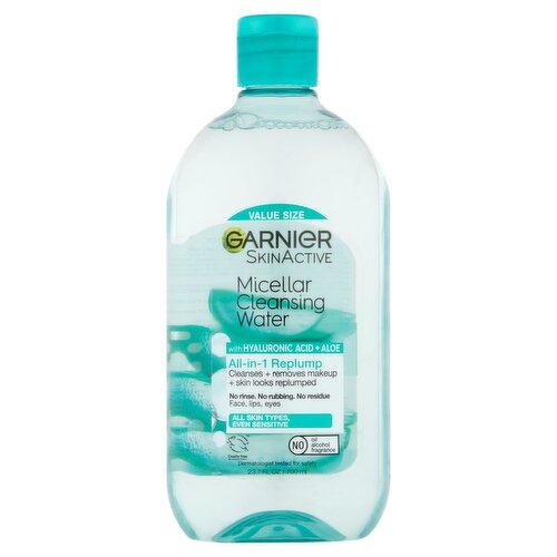 Garnier SkinActive All-in-1 Replump Micellar Cleansing Water Value Size, 23.7 fl oz