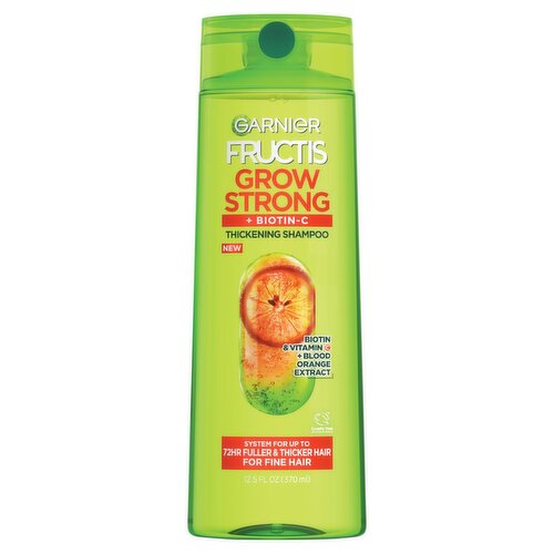 Garnier Fructis Grow Strong Thickening Shampoo for Thin Fine Hair, 12.5 fl oz