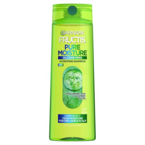 Garnier Fructis Pure Moisture Silicone-Free Hydrating Shampoo, 12.5 fl oz