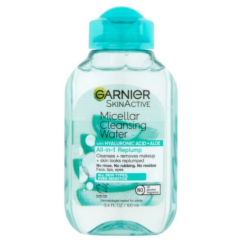 Garnier SkinActive All-in-1 Replump Micellar Cleansing Water, 3.4 fl oz