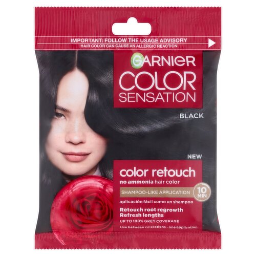 Garnier Black Color Retouch Sensation No Ammonia Hair Color, one application