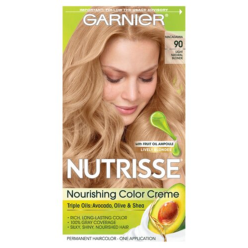 Garnier Nutrisse Macadamia 90 Light Natural Blonde Permanent Haircolor, one application