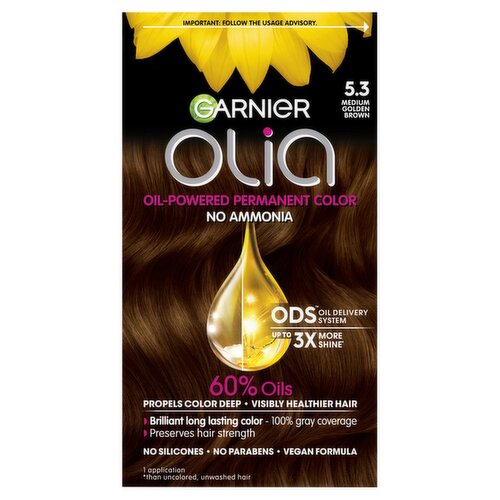 Garnier Olia 5.3 Medium Golden Brown Permanent Haircolor, 1 application