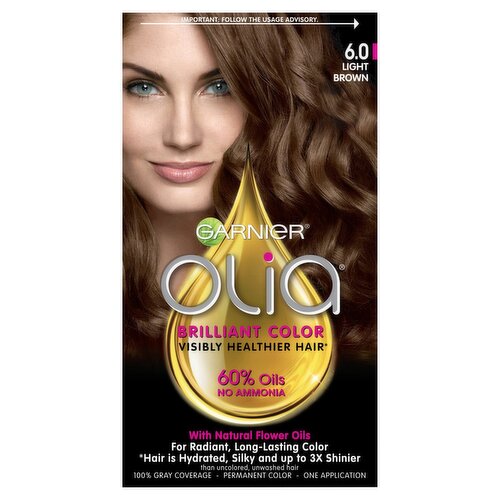 Garnier Olia 6.0 Light Brown Permanent Haircolor, one application