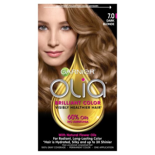 Garnier Olia 7.0 Dark Blonde Permanent Haircolor, one application