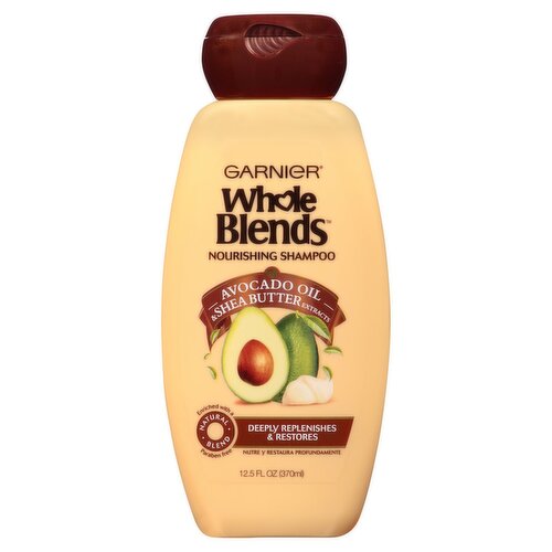 Garnier Whole Blends Shampoo with Avocado Oil & Shea Butter Extracts, For Dry Hair, 12.5 fl. oz.