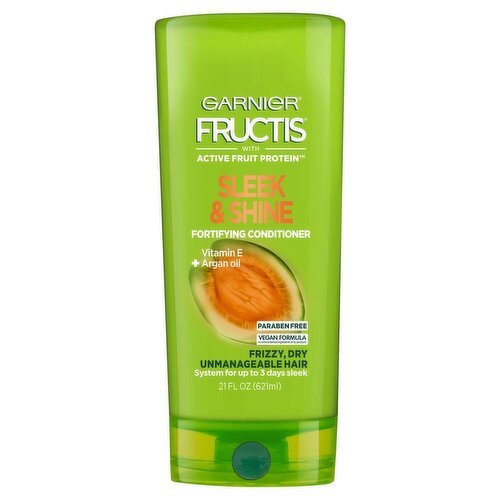 Garnier Fructis Sleek & Shine Fortifying Conditioner for Frizzy, Dry Hair, 21 fl. oz.