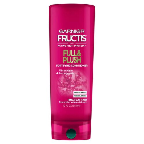 Garnier Fructis Full & Plush Fortifying Conditioner for Fine and Flat Hair, 12 fl. oz.