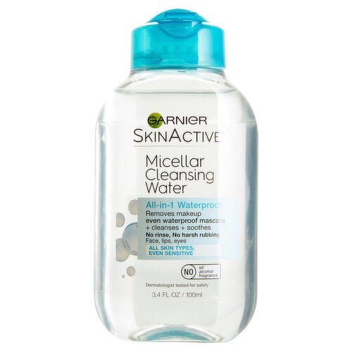 Garnier Skin Active All-in-1 Waterproof Micellar Cleansing Water, 3.4 fl oz