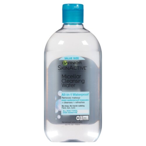 Garnier SkinActive All-in-1 Waterproof Micellar Cleansing Water Value Size, 23.7 fl oz