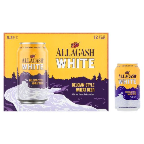 Allagash White Belgian-Style Wheat Beer, 12 fl oz, 12 count