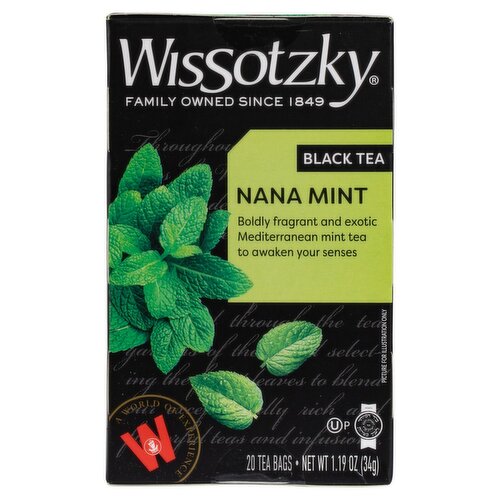 Wissotzky Nana Mint Black Tea Bags, 20 count, 1.19 oz
