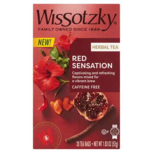 Wissotzky Red Sensation Herbal Tea Bags, 20 count, 1.83 oz