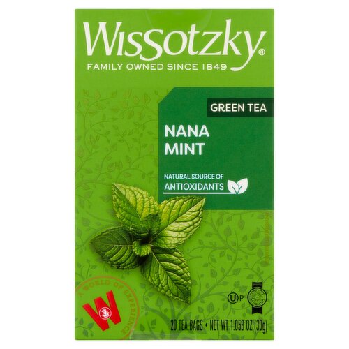 Wissotzky Nana Mint Green Tea Bags, 20 count, 1.058 oz