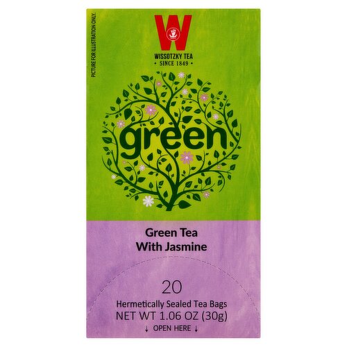 Wissotzky Tea Green Tea Bags with Jasmine, 20 count, 1.06 oz