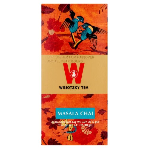 Wissotzky Tea Masala Chai Tea Bags, 20 count, 1.41 oz
