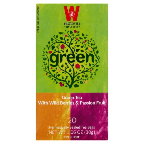 Wissotzky Tea Green Tea Bags with Wild Berries & Passion Fruit, 20 count, 1.06 oz