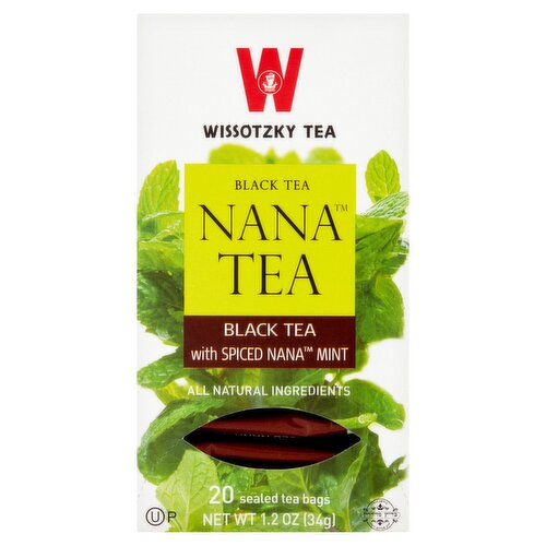 Wissotzky Tea Black Tea with Spiced Nana Mint, 20 count, 1.2 oz