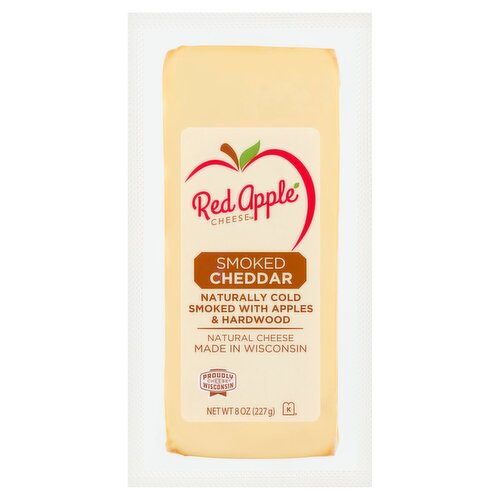 Red Apple Cheese Smoked Cheddar Natural Cheese, 8 oz