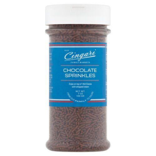 Cingari Family Markets Chocolate Sprinkles, 7 oz