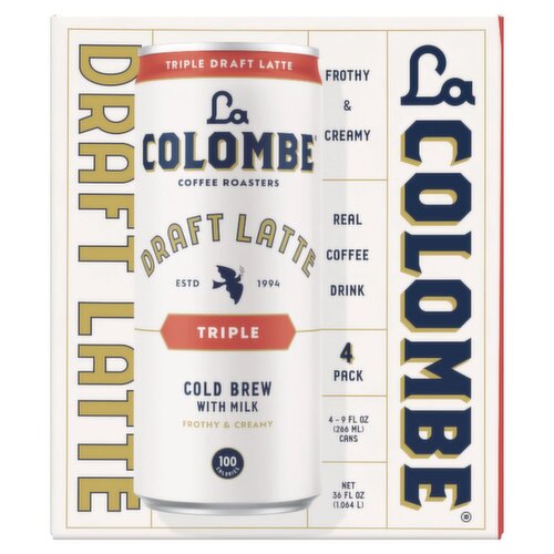 La Colombe Triple Draft Latte Coffee Roasters Real Coffee Drink, 9 fl oz, 4 count