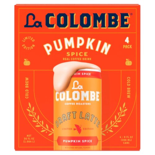 La Colombe Coffee Workshop Pumpkin Spice Cold Brew & Milk Draft Latte, 9 fl oz, 4 count