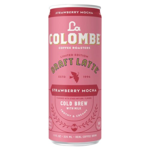 La Colombe Coffee Roasters Draft Latte Strawberry Mocha Real Coffee Drink Limited Edition, 11 fl oz