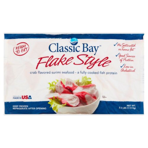 Classic Bay Flake Style Crab Flavored Surimi Seafood, 2.5 lbs