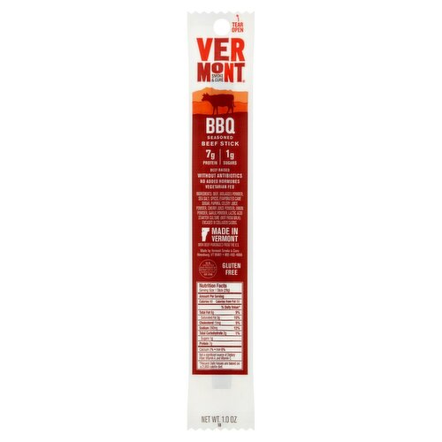 Vermont Smoke & Cure BBQ Seasoned Beef Stick, 1.0 oz