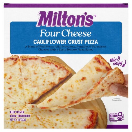 Milton's Craft Bakers Four Cheese Thin & Crispy Cauliflower Crust Pizza, 11 oz