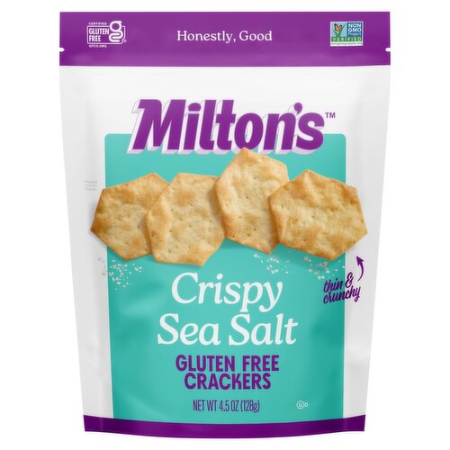 Milton's Craft Bakers Gluten Free Crispy Sea Salt Baked Crackers, 4.5 oz