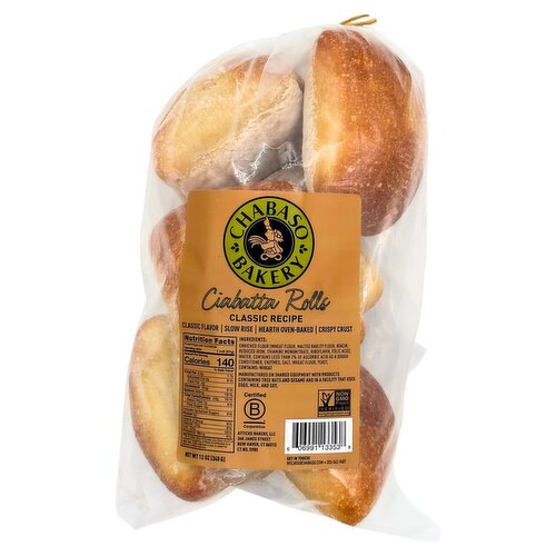 Chabaso Bakery Ciabatta Rolls, 12 oz