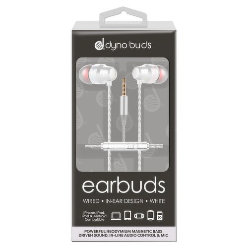 Dyno Buds White Wired In-Ear Design Earbuds