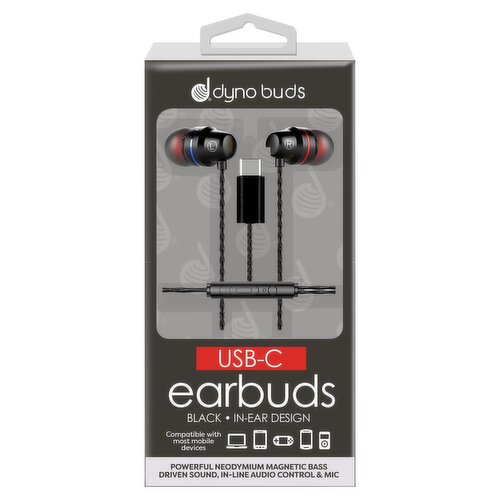 Dyno Buds USB-C Black In-Ear Design Earbuds