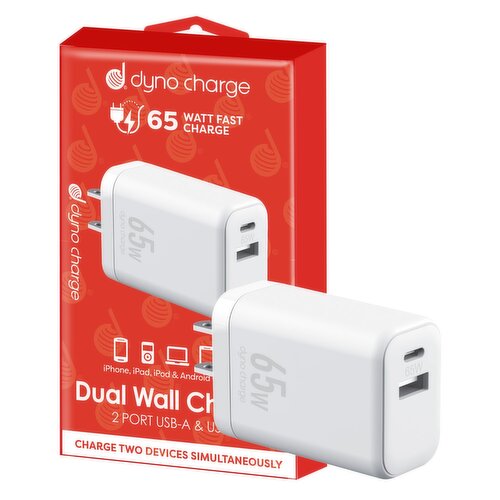 Dyno Charge 2 Port USB-A & USB-C Dual Wall Charger