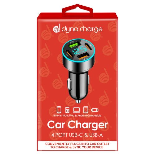 Dyno Charge 4 Port USB-C & USB-A Car Charger