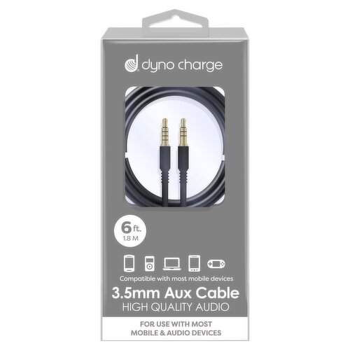 Dyno Charge 6 ft. High Quality Audio 3.5mm Aux Cable