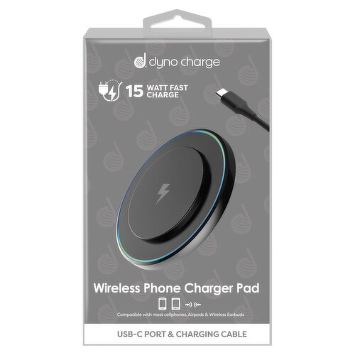 Dyno Charge USB-C Port & Charging Cable Wireless Phone Charger Pad