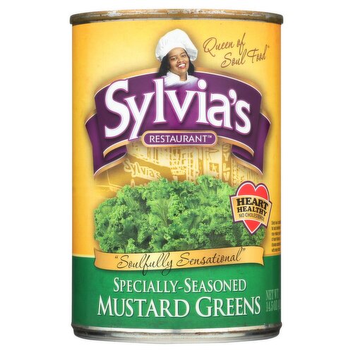 Sylvia's Restaurant Specially-Seasoned Mustard Greens, 14.5 oz