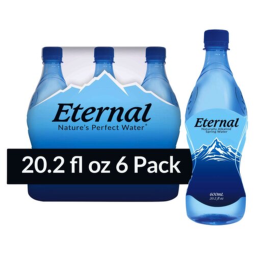 Eternal Nature's Perfect Water Naturally Alkaline Spring Water, 20.2 fl oz, 6 count