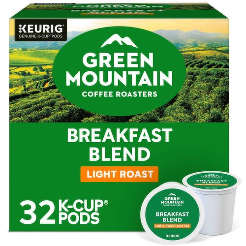 Green Mountain Coffee Roasters Breakfast Blend Light Roast Coffee K-Cup Pods, 32 count, 10.0 oz