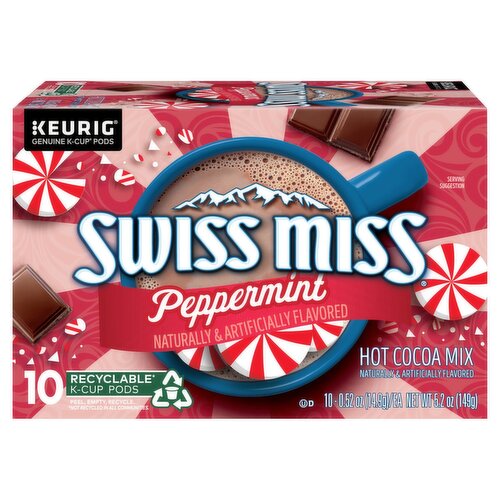 Swiss Miss Peppermint Hot Cocoa Mix K-Cup Pods, 10 count, 5.2 oz