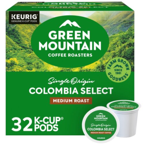 Green Mountain Coffee Roasters Colombia Select Medium Roast Coffee K-Cup Pods, 32 count, 10.6 oz