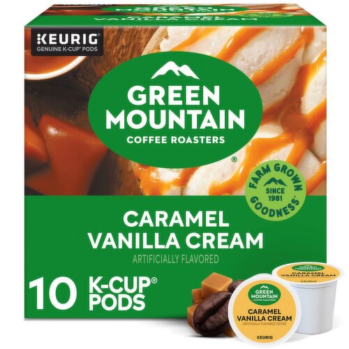 Green Mountain Coffee Roasters Caramel Vanilla Cream Coffee K-Cup Pods, 10 count, 3.3 oz