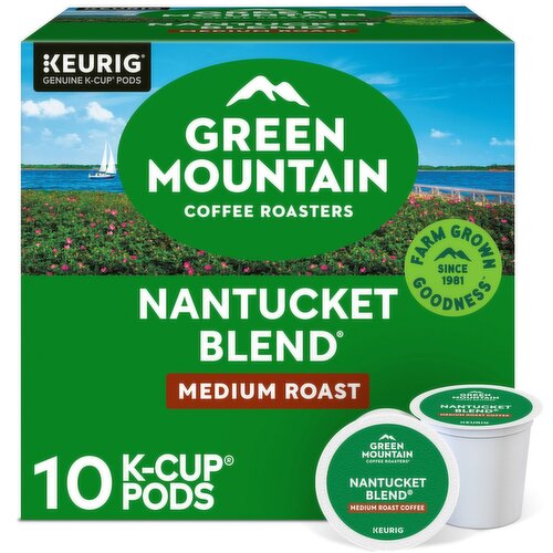 Green Mountain Coffee Roasters Nantucket Blend Medium Roast Coffee K-Cup Pods, 10 count, 3.3 oz