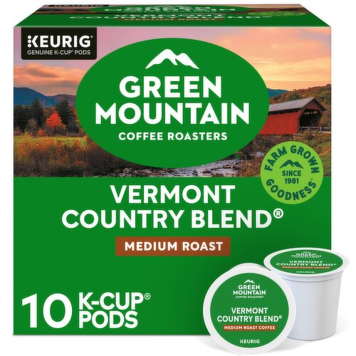 Green Mountain Coffee Roasters Vermont Country Blend Coffee K-Cup Pods, 10 count, 3.1 oz