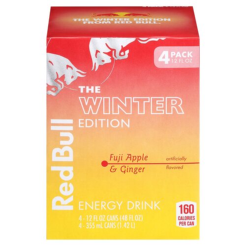 Red Bull The Winter Edition Fuji Apple & Ginger Energy Drink, 12 fl oz, 4 count 
