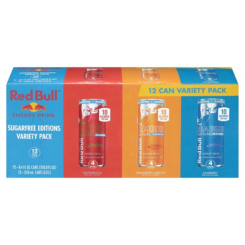 Red Bull Sugarfree Editions Energy Drink Variety Pack, 8.4 fl oz, 12 count